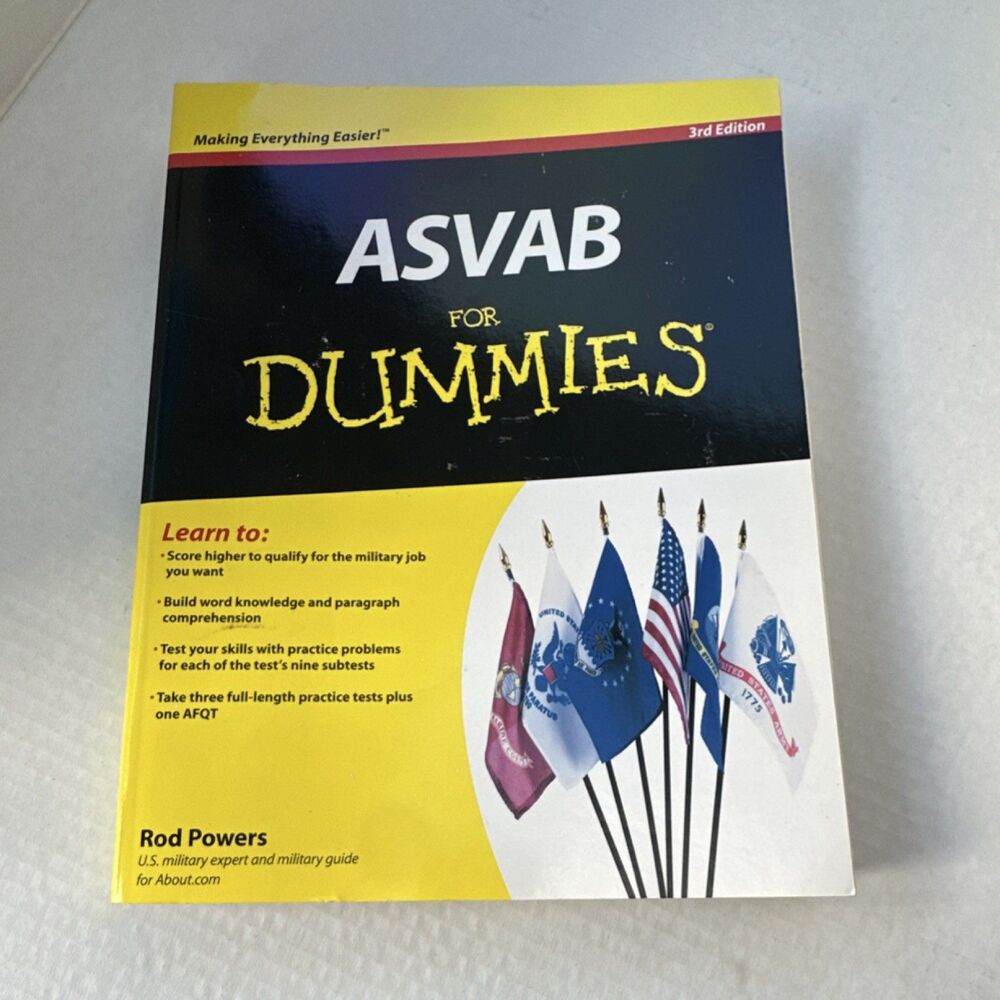 ASVAB For Dummies 3rd Edition Test Prep Study Guide Military Exam Book